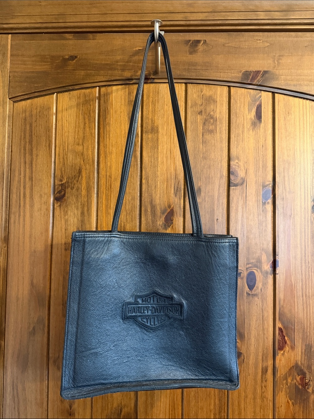 Harley-Davidson Black Genuine Leather Shoulder Tote